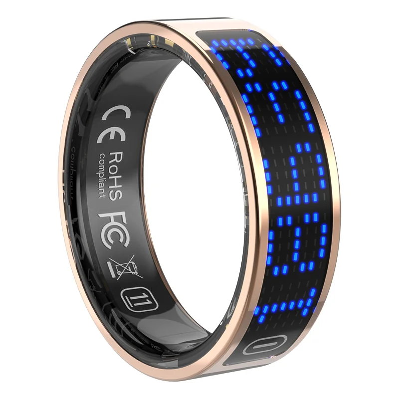 KS11009 digital display smart ring in rose gold